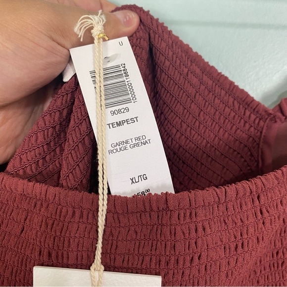 Aritzia Wilfred Tempest Dress Garnet Red Mini Long Sleeve Sz XL - Picture 4 of 5